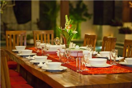 Dining table in the restaurant Bali Real Estate