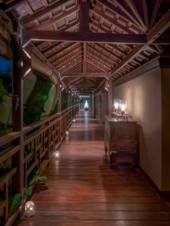 Long wooden corridor Bali Real Estate