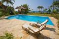 Thatched Roof Beach Villa Pool and Chairs